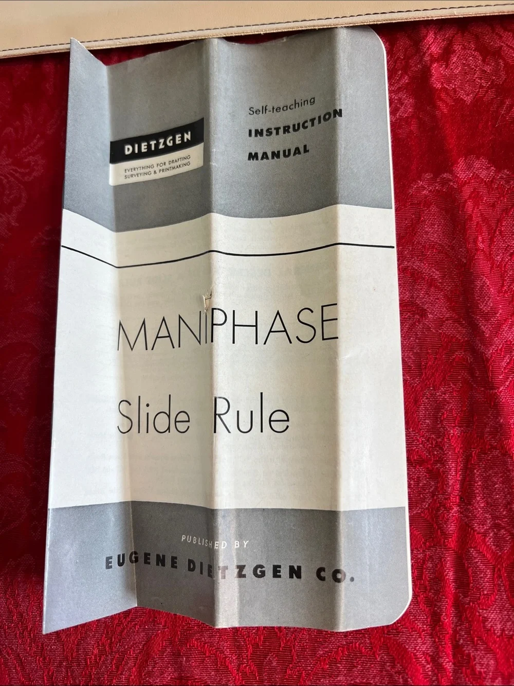Vintage Dietzgen No. 1767 Maniphase Slide Rule Manual Case Made in USA